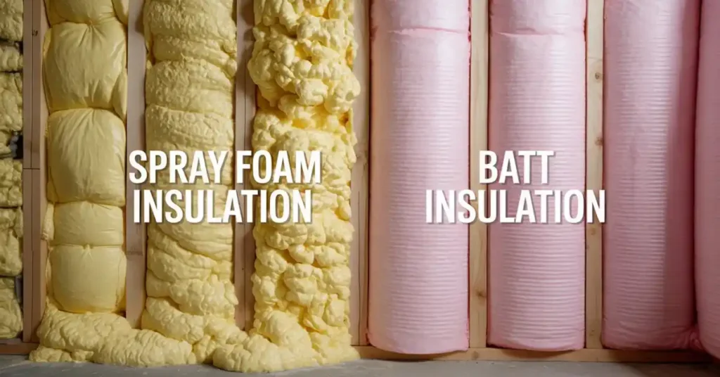 difference between Spray Foam Insulation and Batt Insulation