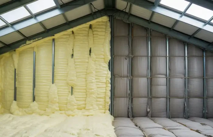 Spray Foam and Batt Insulation in Metal Building